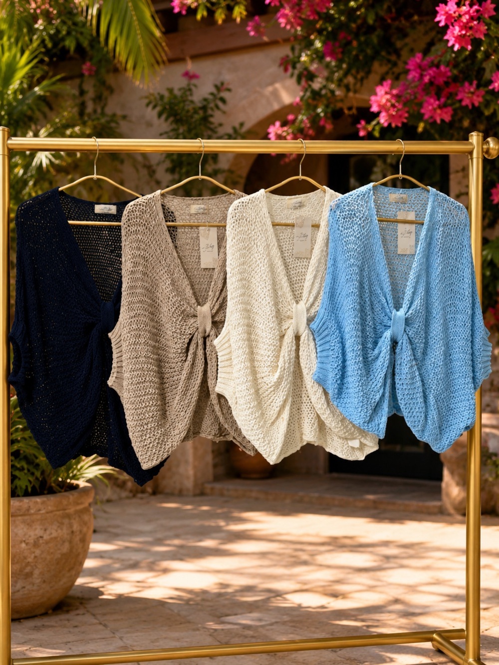 Made in Italy Knit Tie-Front Women's Sweater OS